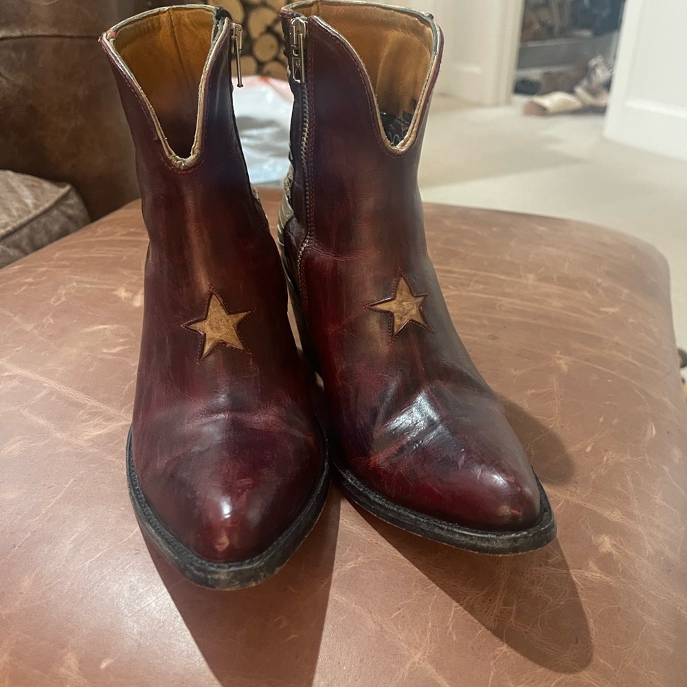 Old gringo short united red with star boots western USA size 7 American